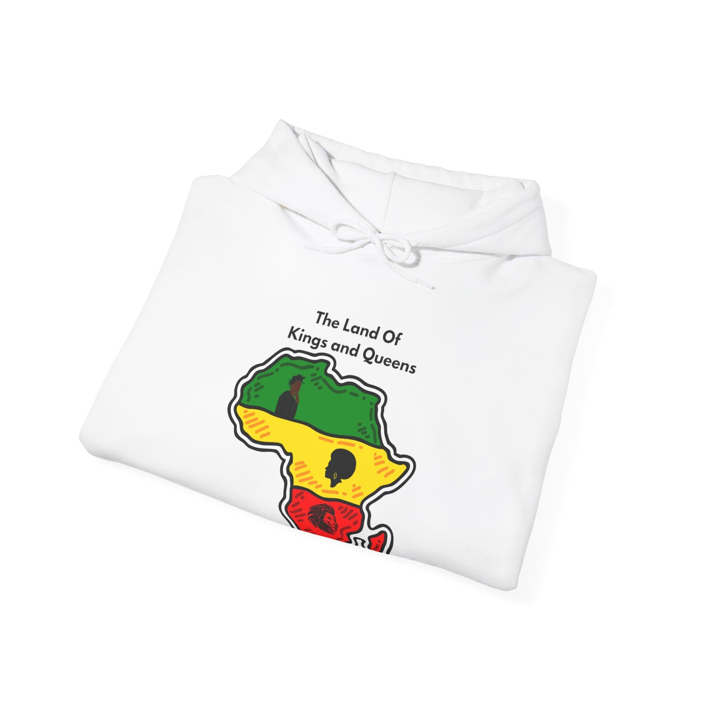The Land of King's and Queen's, black text, Hoodie