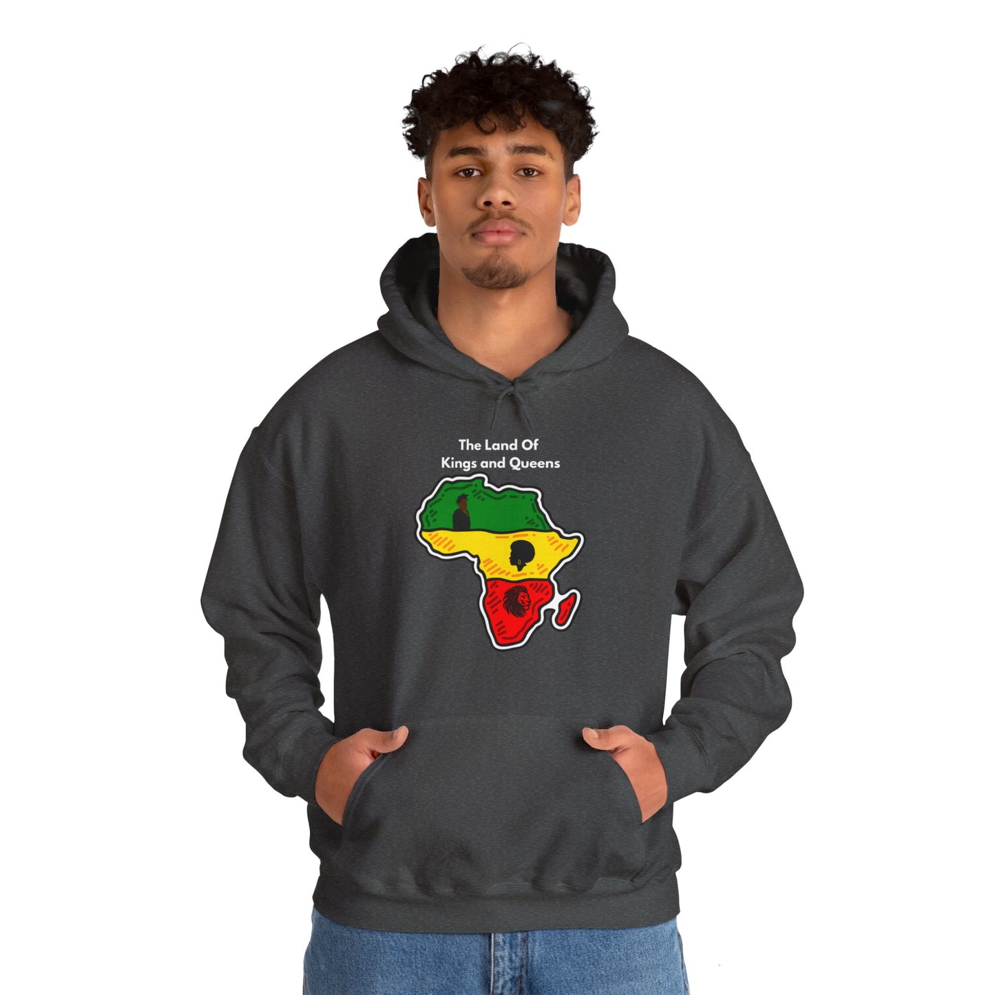 The Land Of King's and Queen's, white text, Hoodie