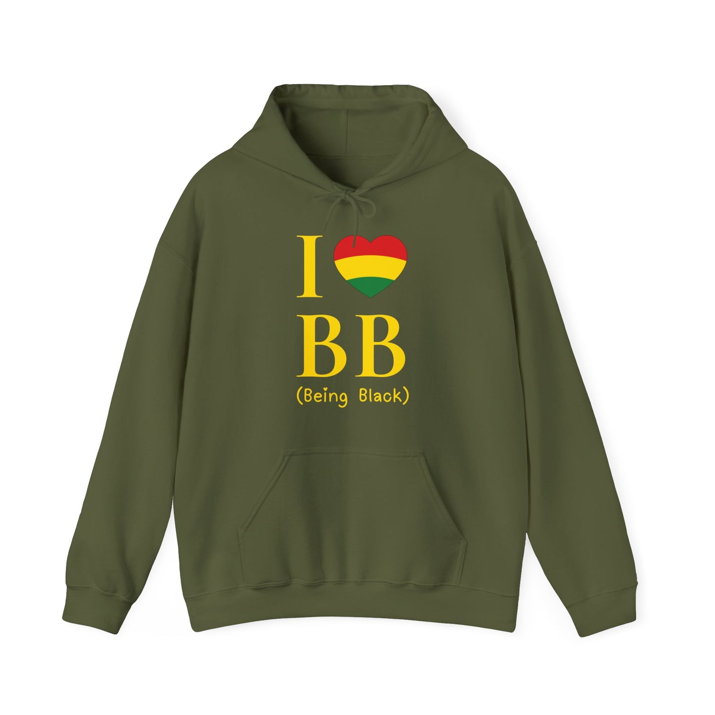 I Heart Being Black, gold text, Hoodie