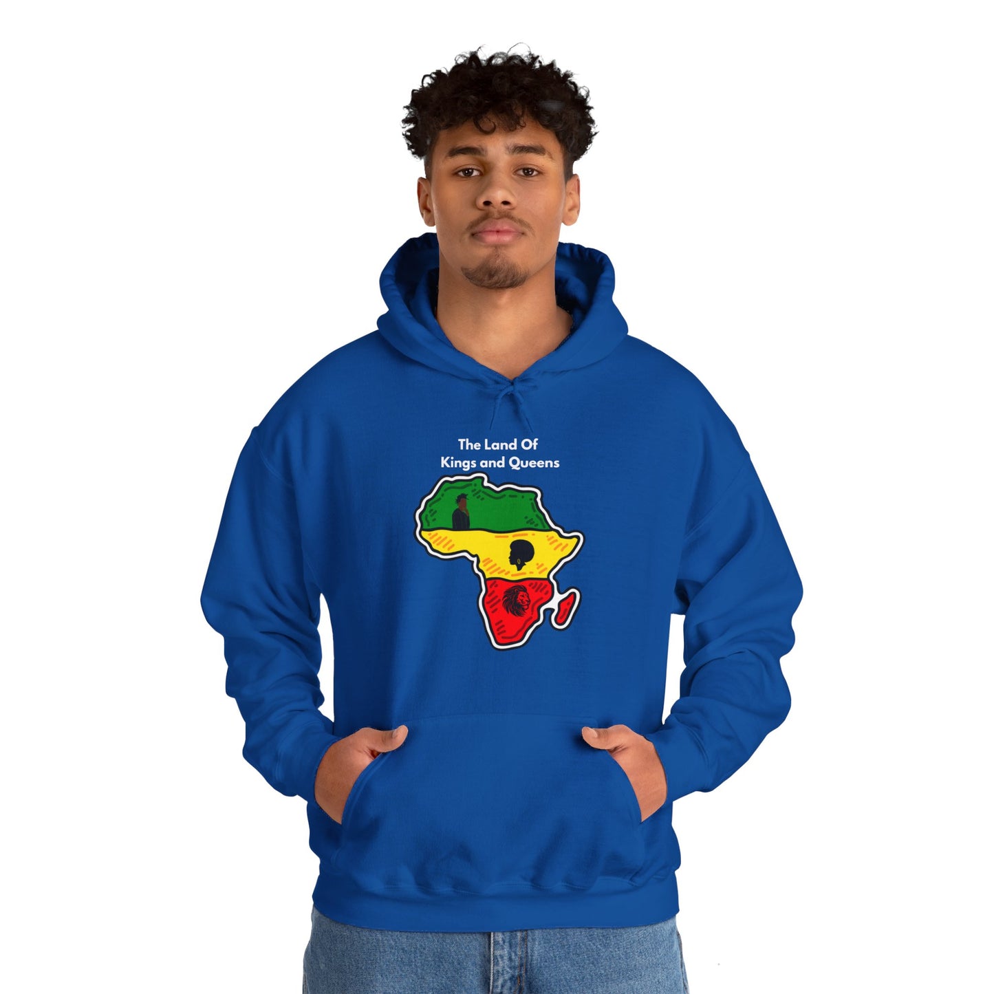 The Land Of King's and Queen's, white text, Hoodie