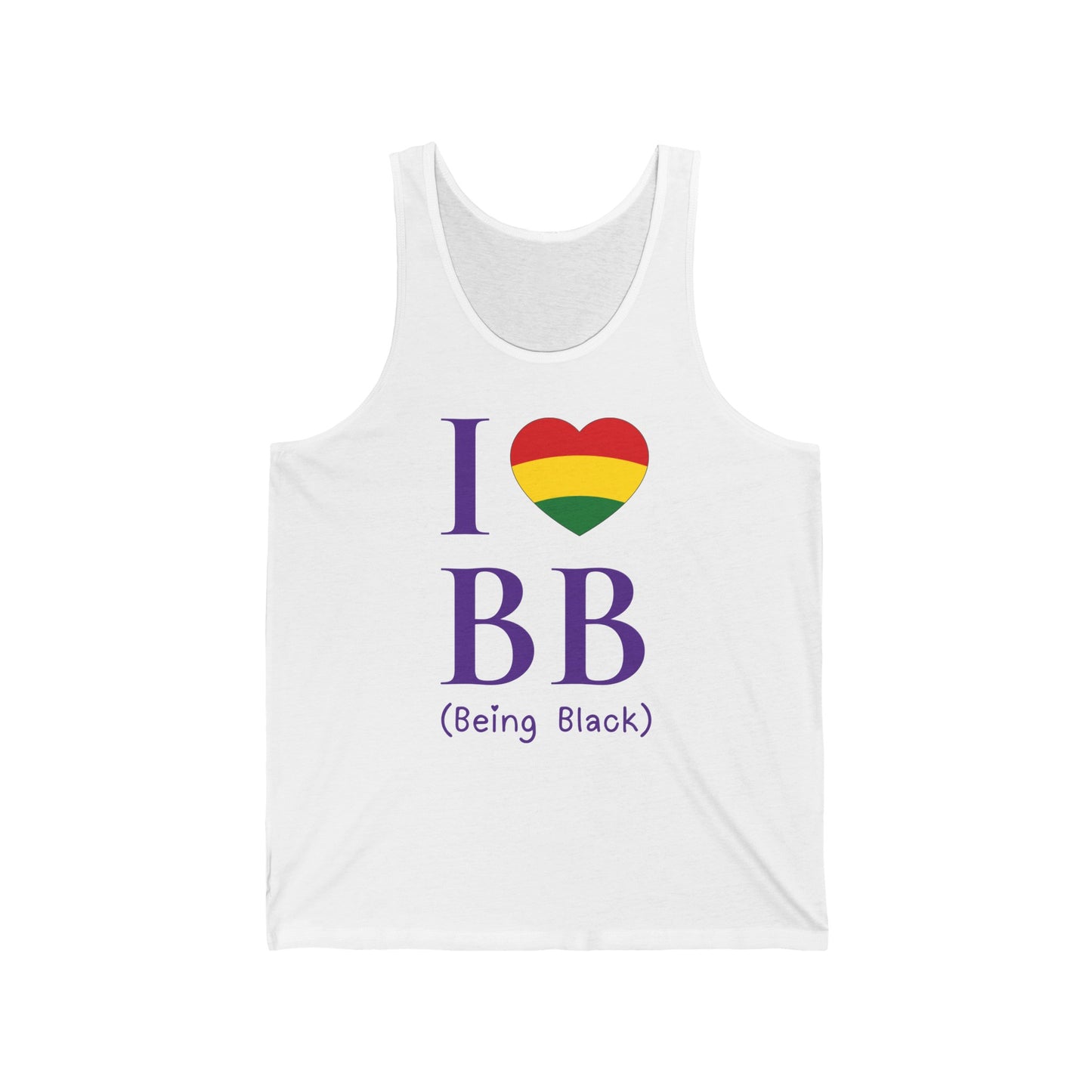 I Love Being Black, purple text, Tank Top