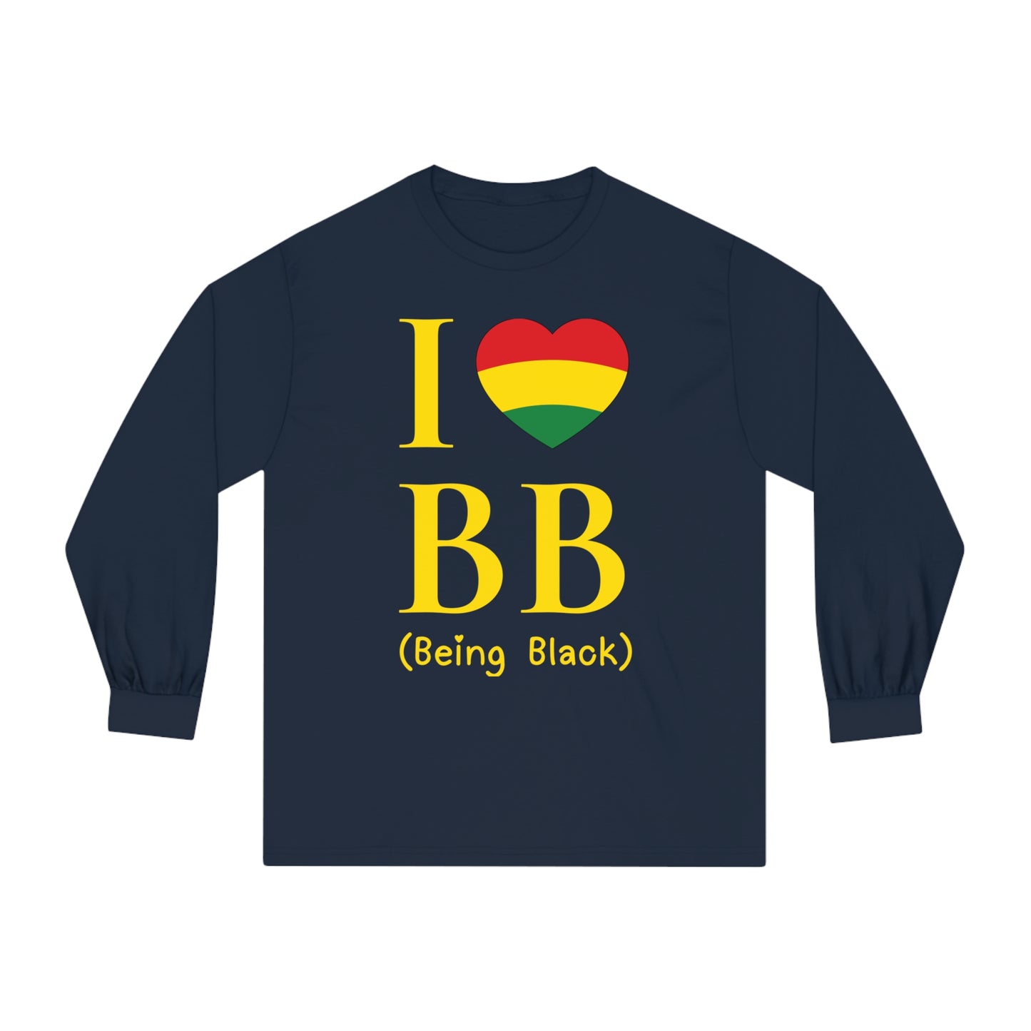 I Heart Being Black, gold text, Classic Long Sleeve T-Shirt