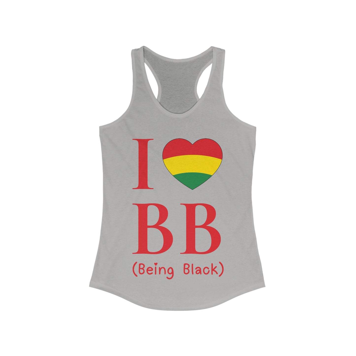 I Heart Being Black, red text, Women's Ideal Racerback Tank