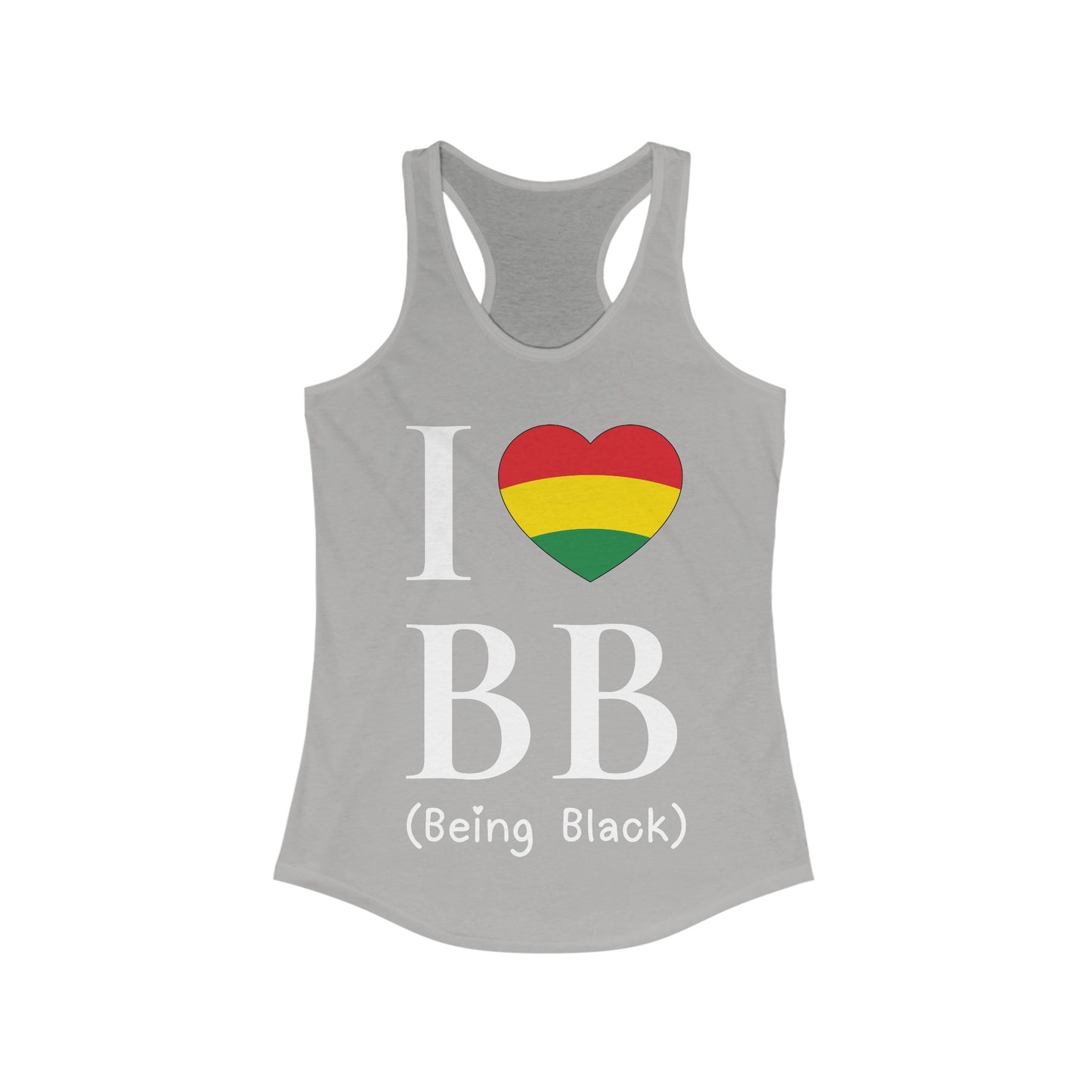 I Heart Being Black, white text, Women's Ideal Racerback Tank