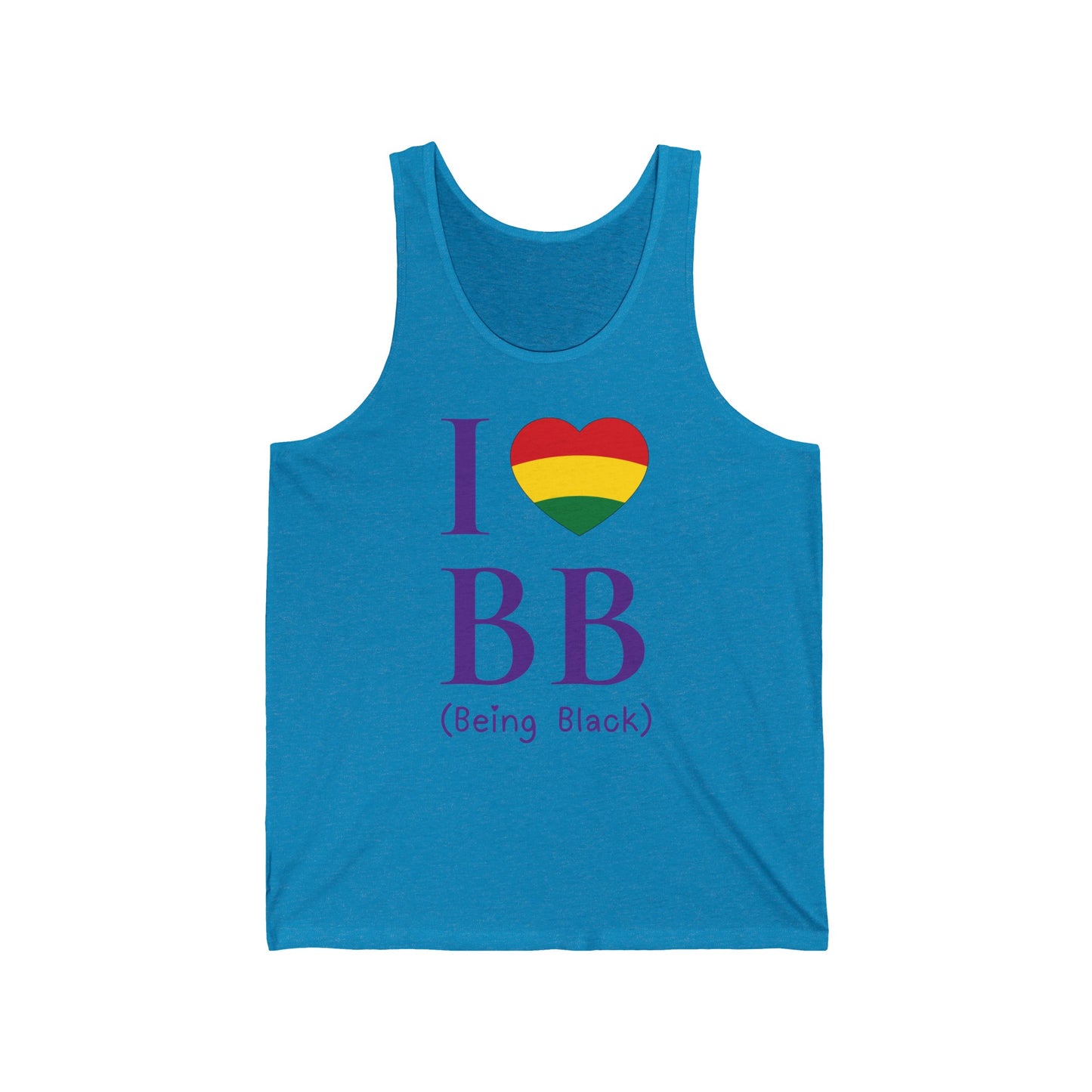 I Love Being Black, purple text, Tank Top