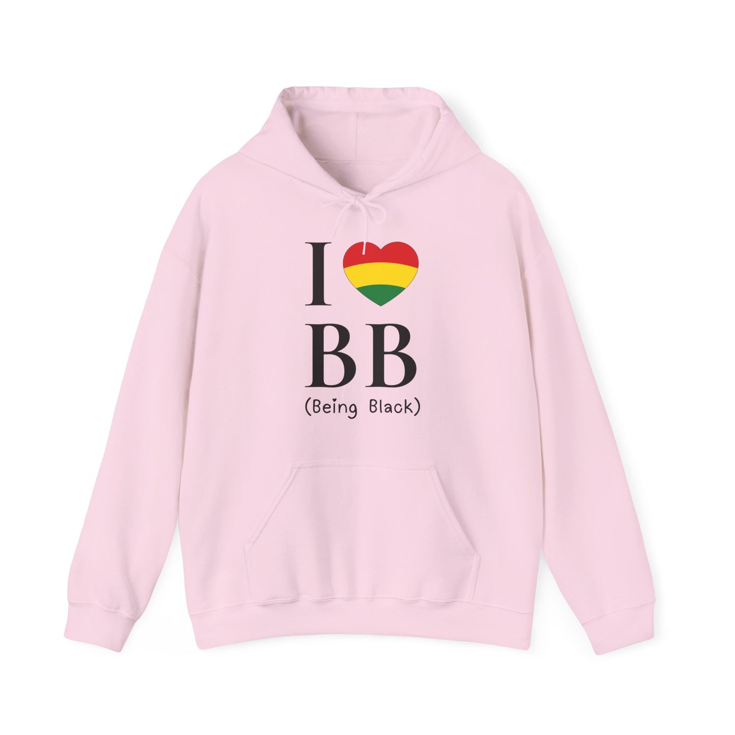 I Heart Being Black Hoodie, black text, Hoodie