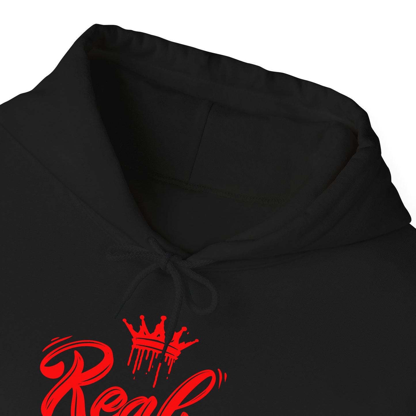 Real King, red text, Hoodie