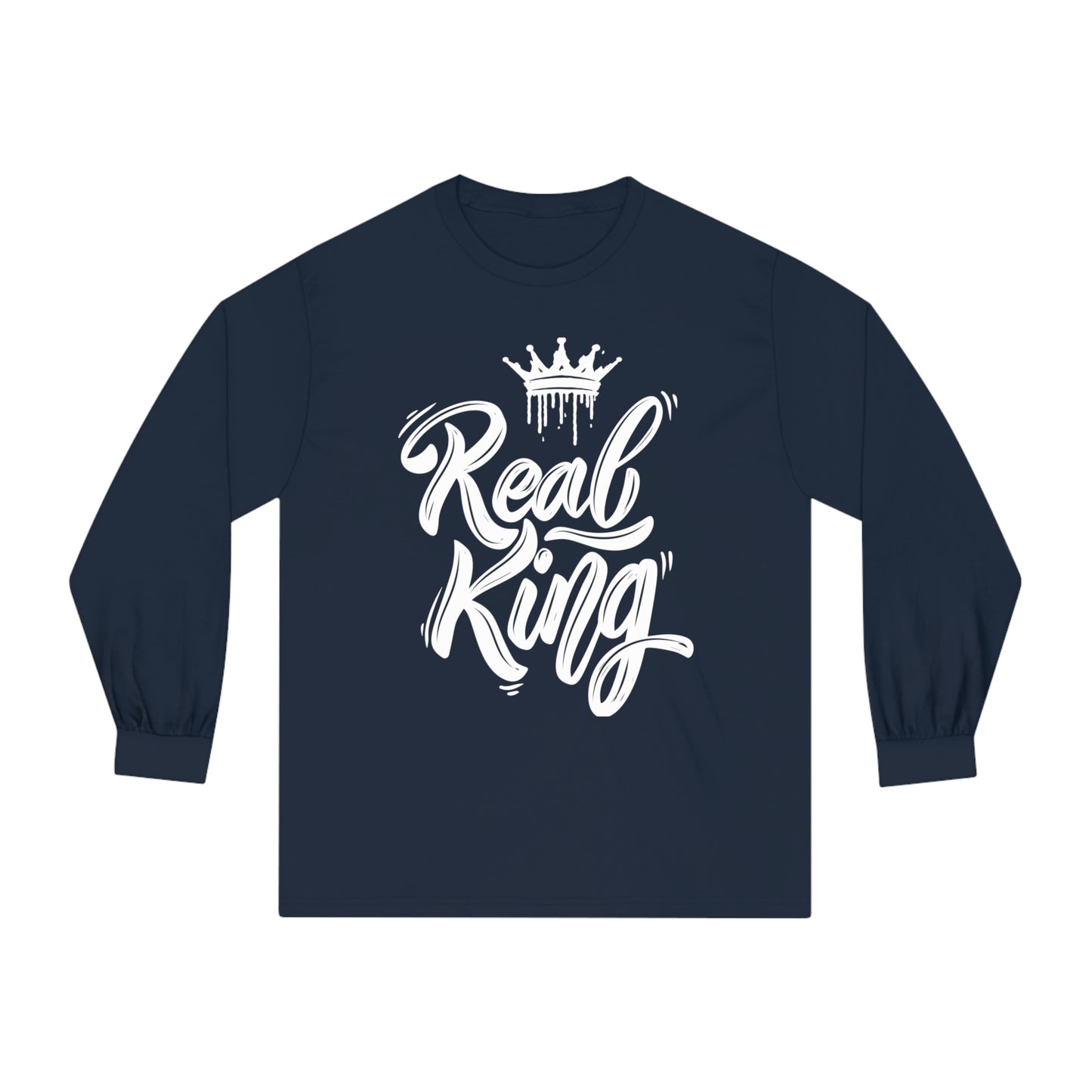 Real King, white text, Classic Long Sleeve T-Shirt