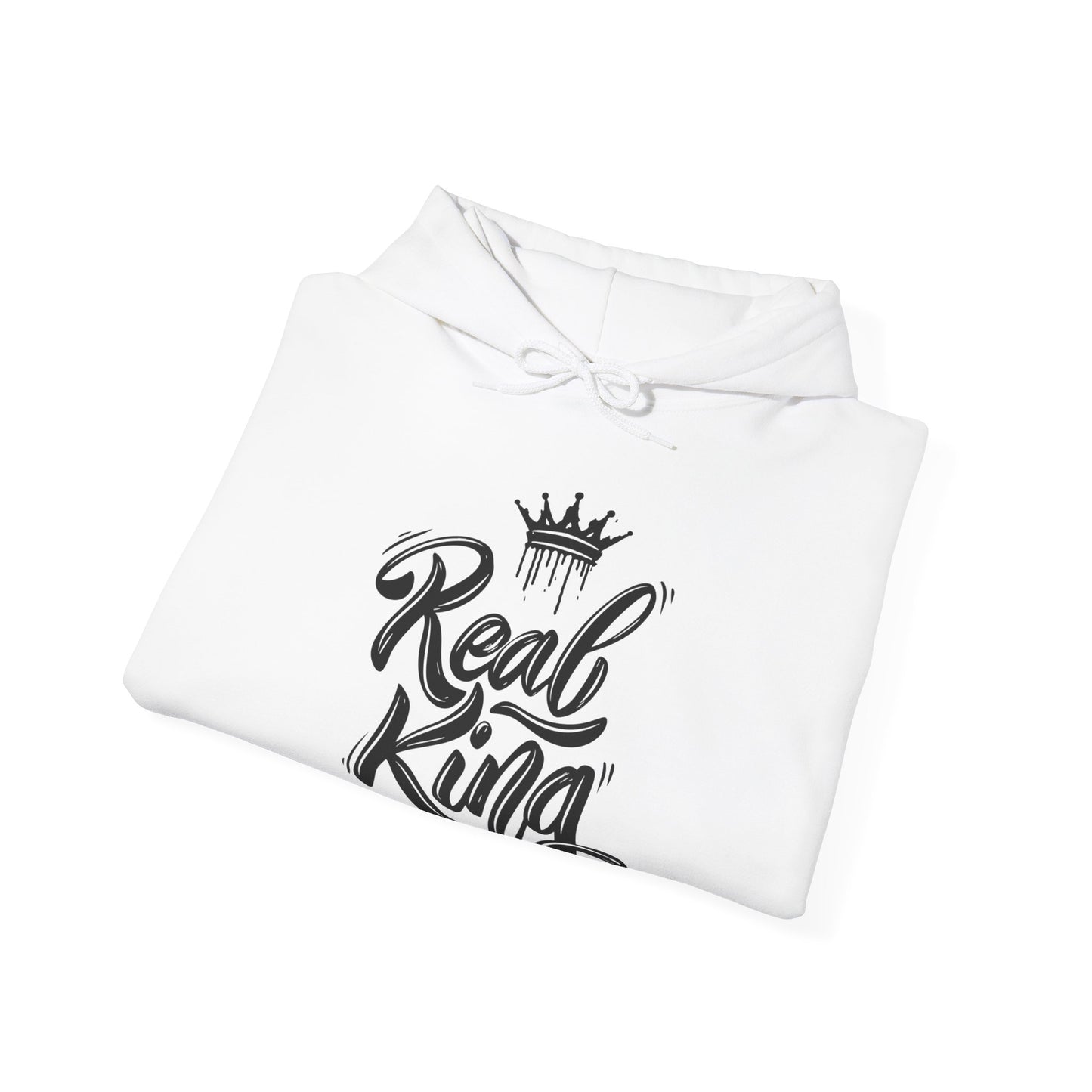 Real King, black text, Hoodie