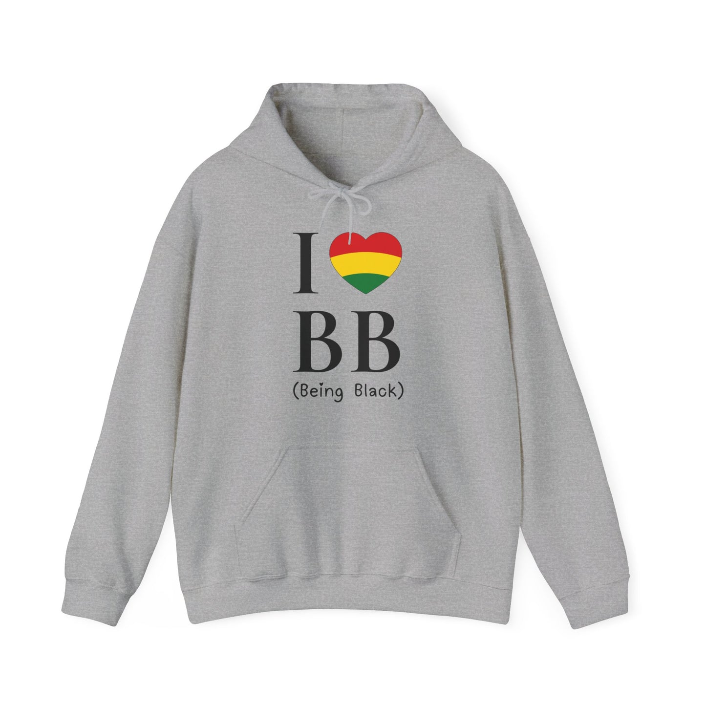 I Heart Being Black Hoodie, black text, Hoodie