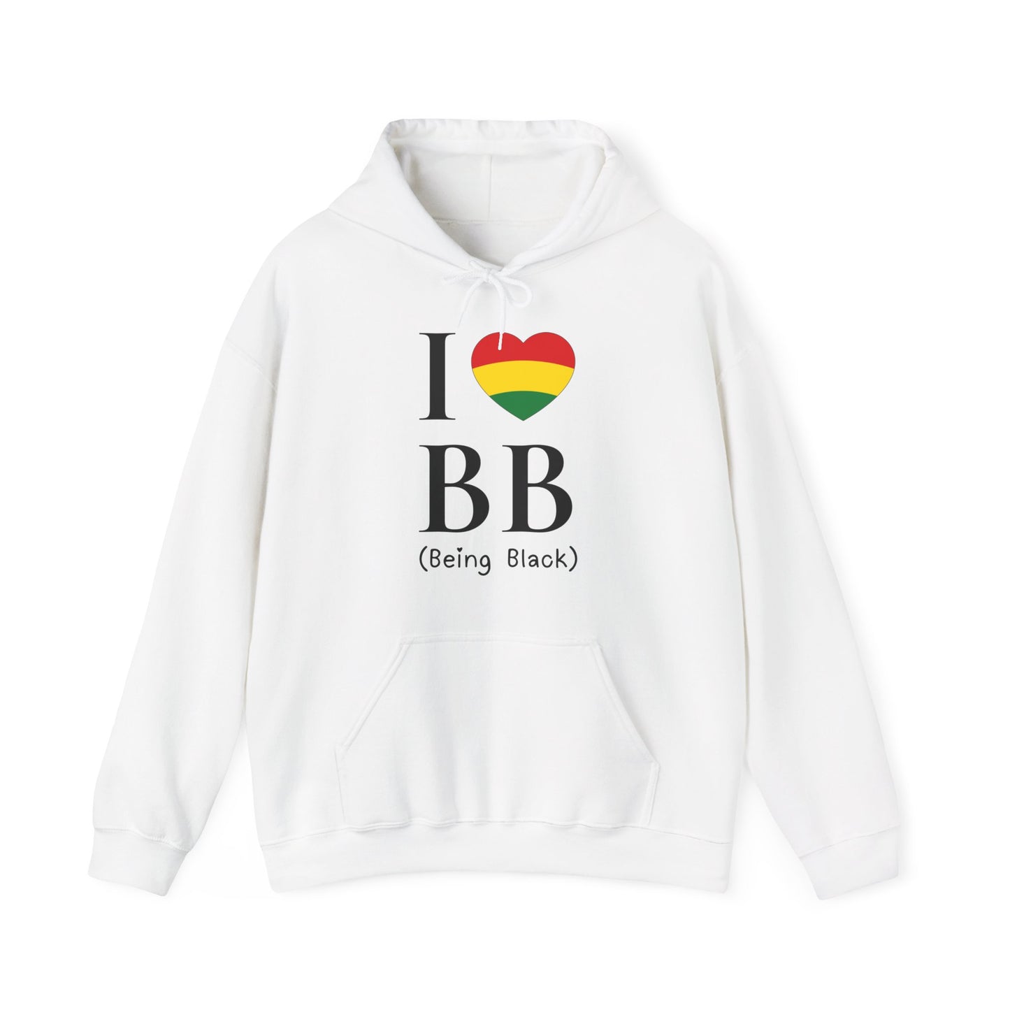 I Heart Being Black Hoodie, black text, Hoodie