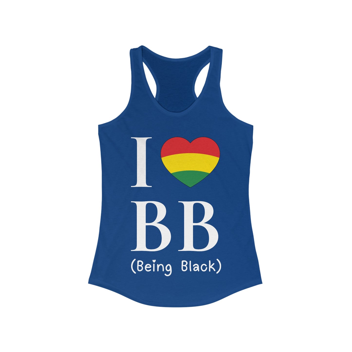 I Heart Being Black, white text, Women's Ideal Racerback Tank