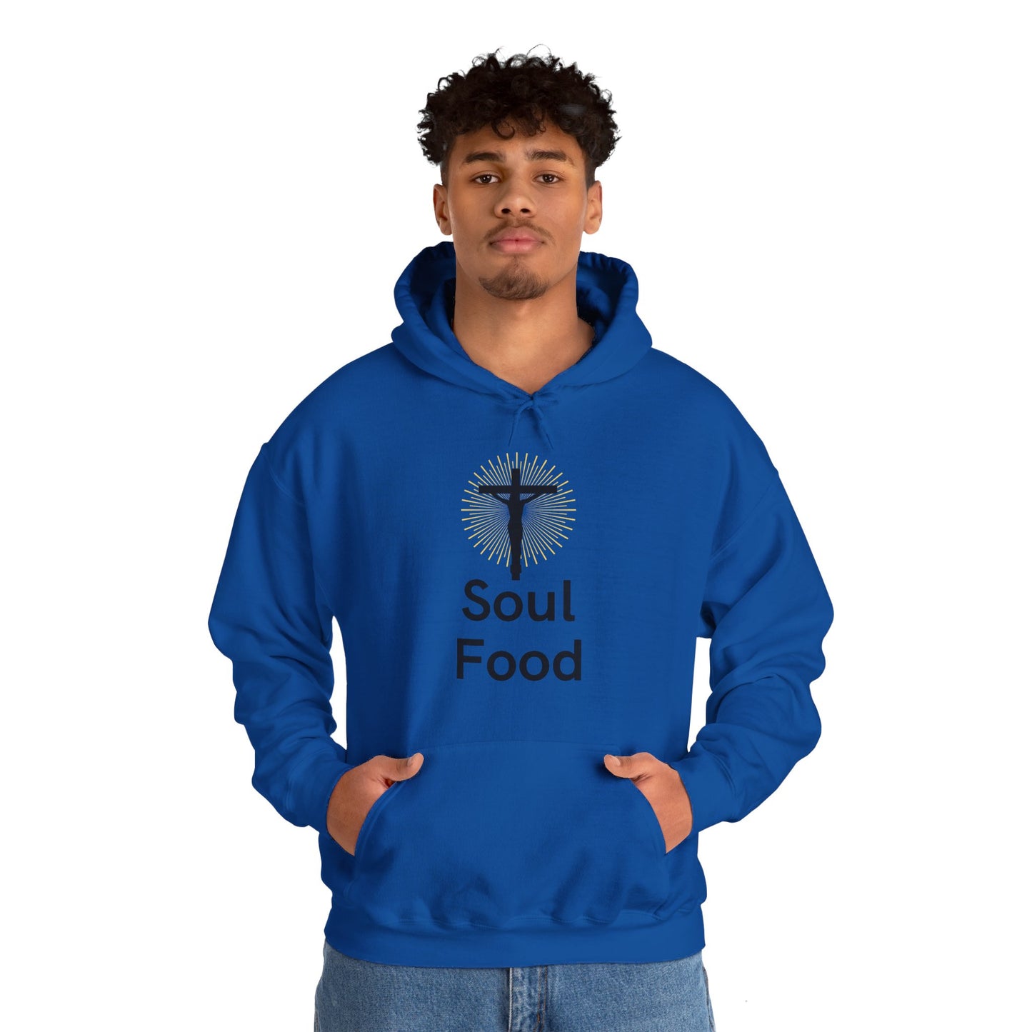 Soul Food, Jesus, black text, Hoodie