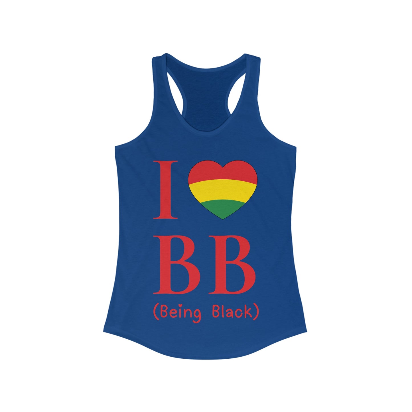 I Heart Being Black, red text, Women's Ideal Racerback Tank