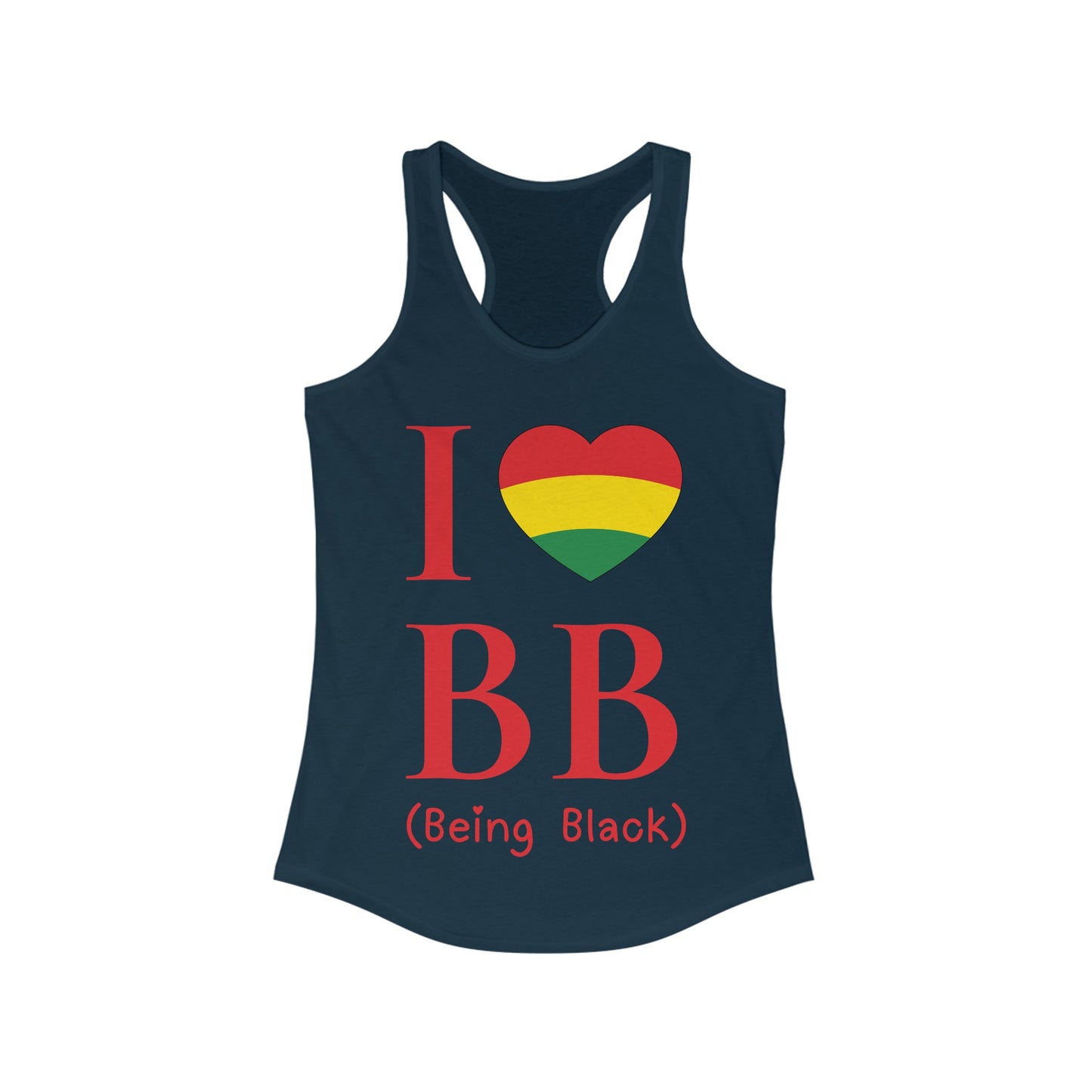 I Heart Being Black, red text, Women's Ideal Racerback Tank