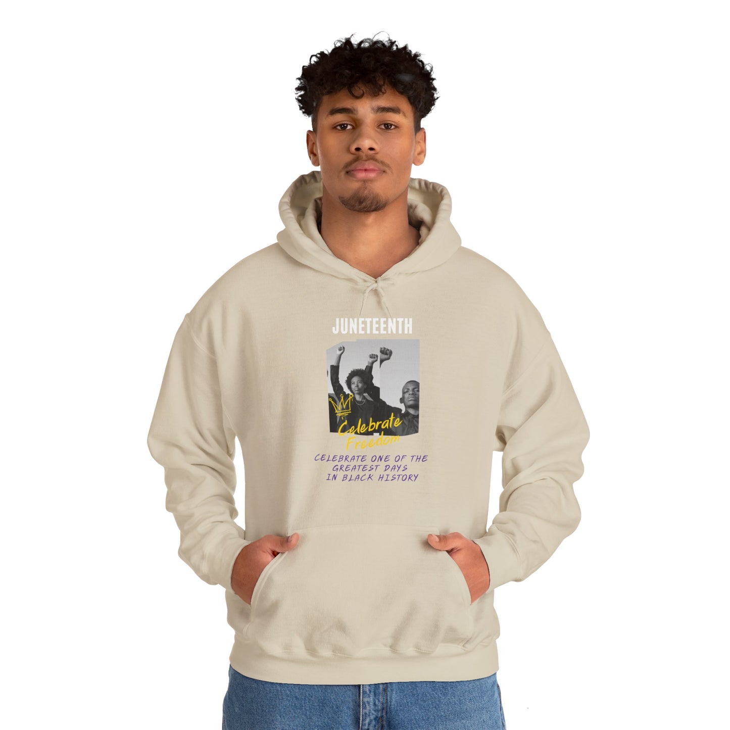 Juneteenth, Celebrate Freedom, white text, Hoodie