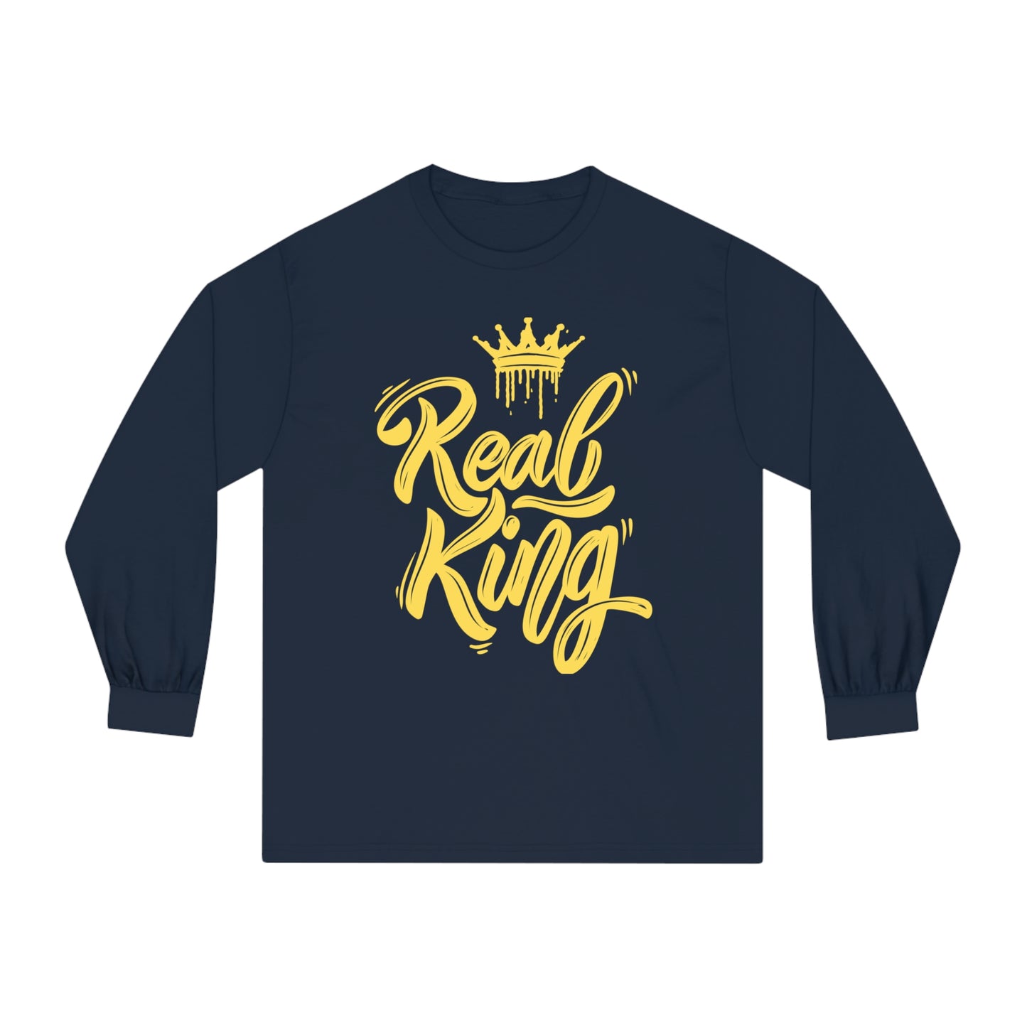 Real King, gold text, Classic Long Sleeve T-Shirt