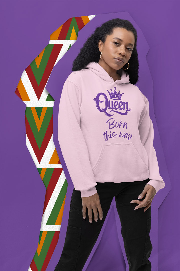 Queen-Born This Way, purple text, Hoodie