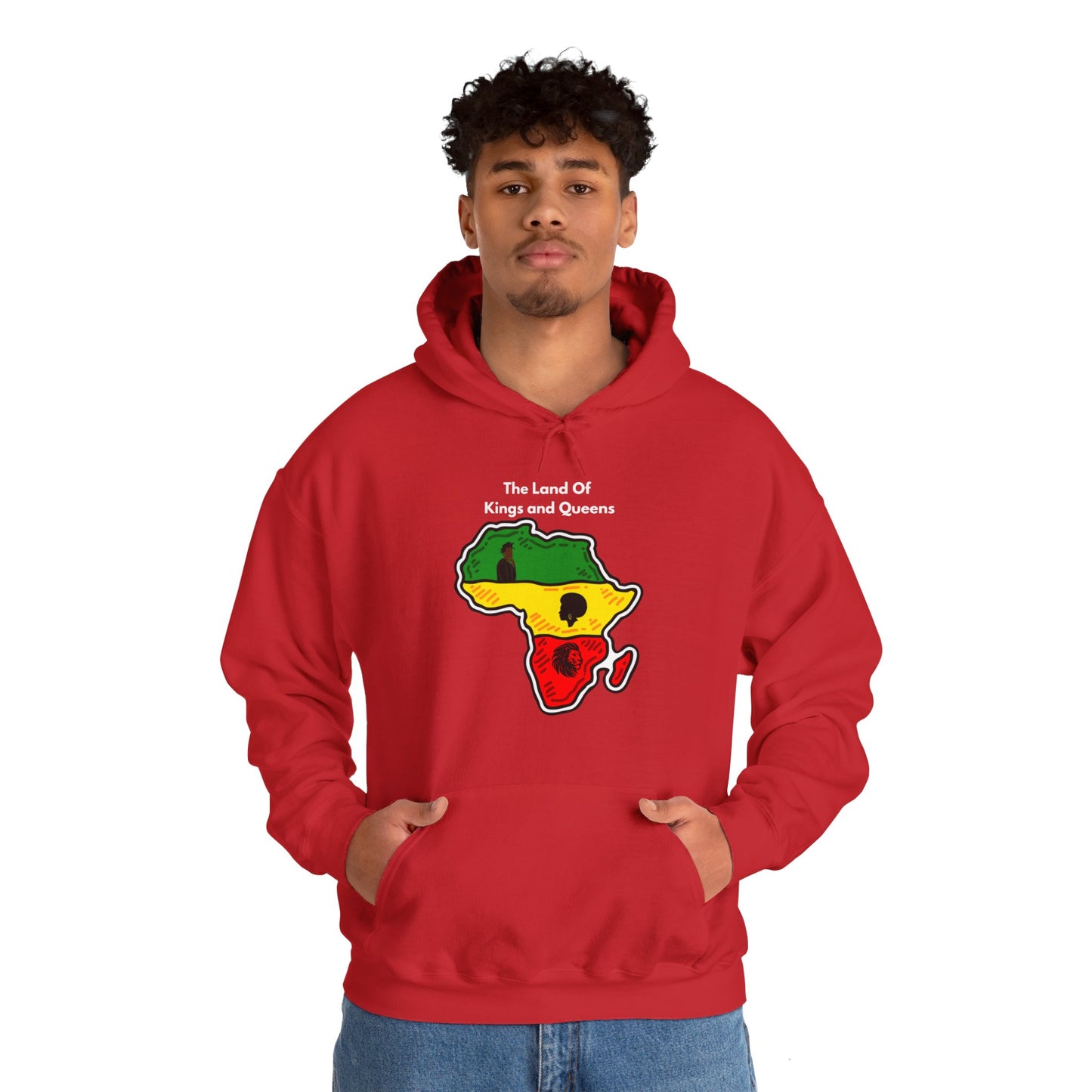 The Land Of King's and Queen's, white text, Hoodie