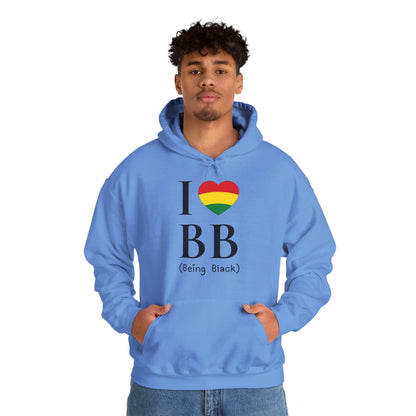 I Heart Being Black, black text, Hoodie