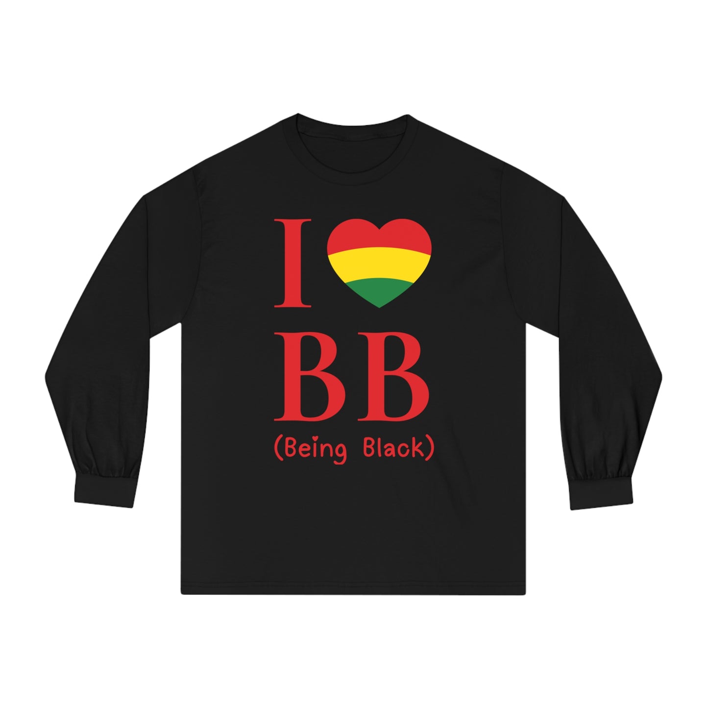 I Heart Being Black, red text, Long Sleeve T-Shirt