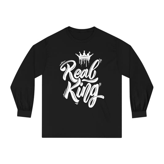 Real King, white text, Classic Long Sleeve T-Shirt