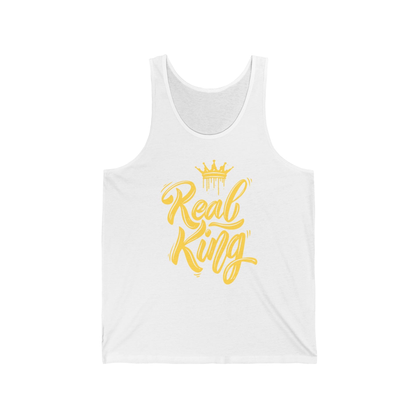 Real King, gold text, Tank Top