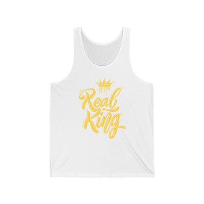 Real King, gold text, Tank Top