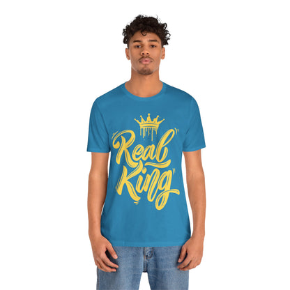 Real King, gold text, T-Shirt