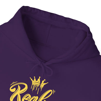 Real King, gold text, Hoodie