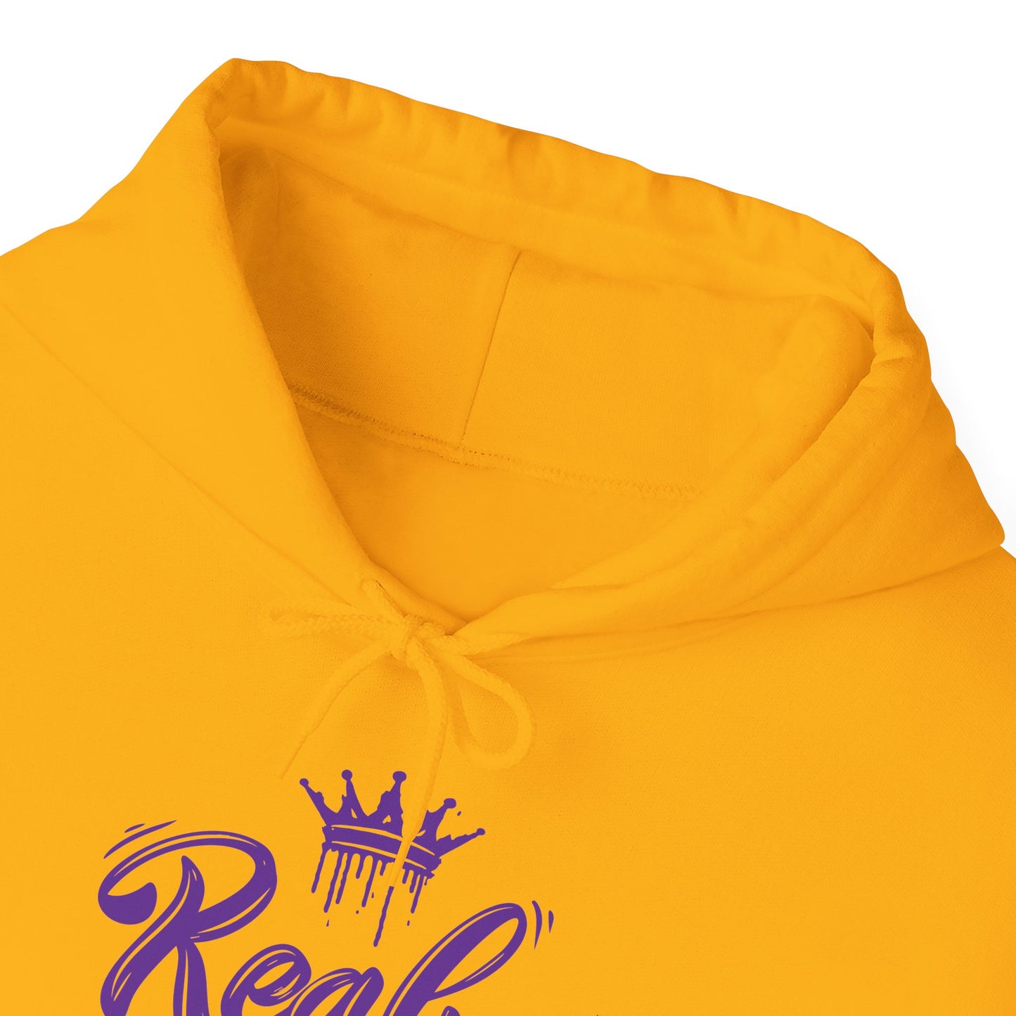 Real King, purple text, Hoodie