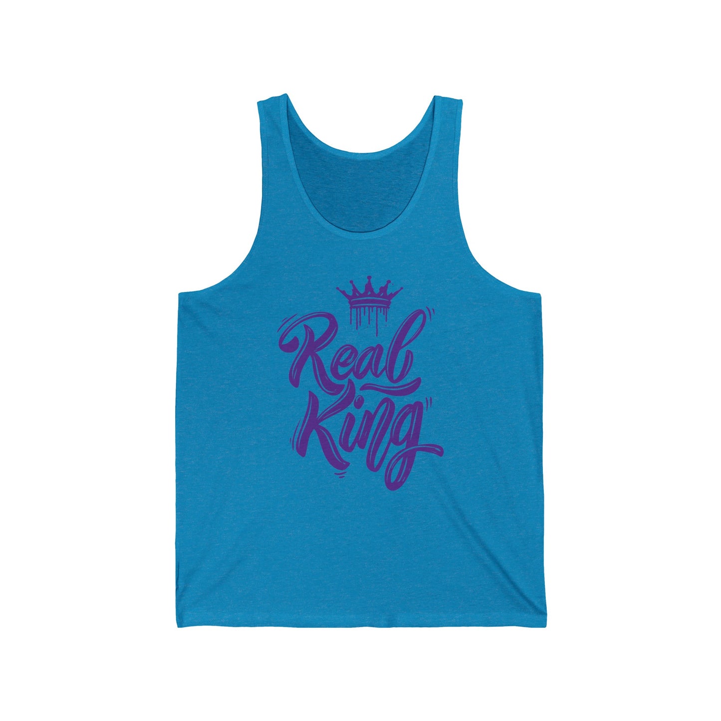 Real King, purple text, Tank Top