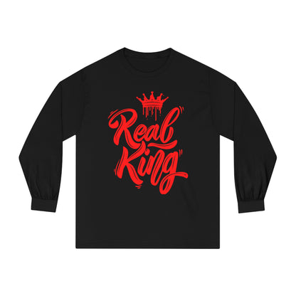 Real King, red text, Classic Long Sleeve T-Shirt