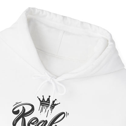 Real King, black text, Hoodie