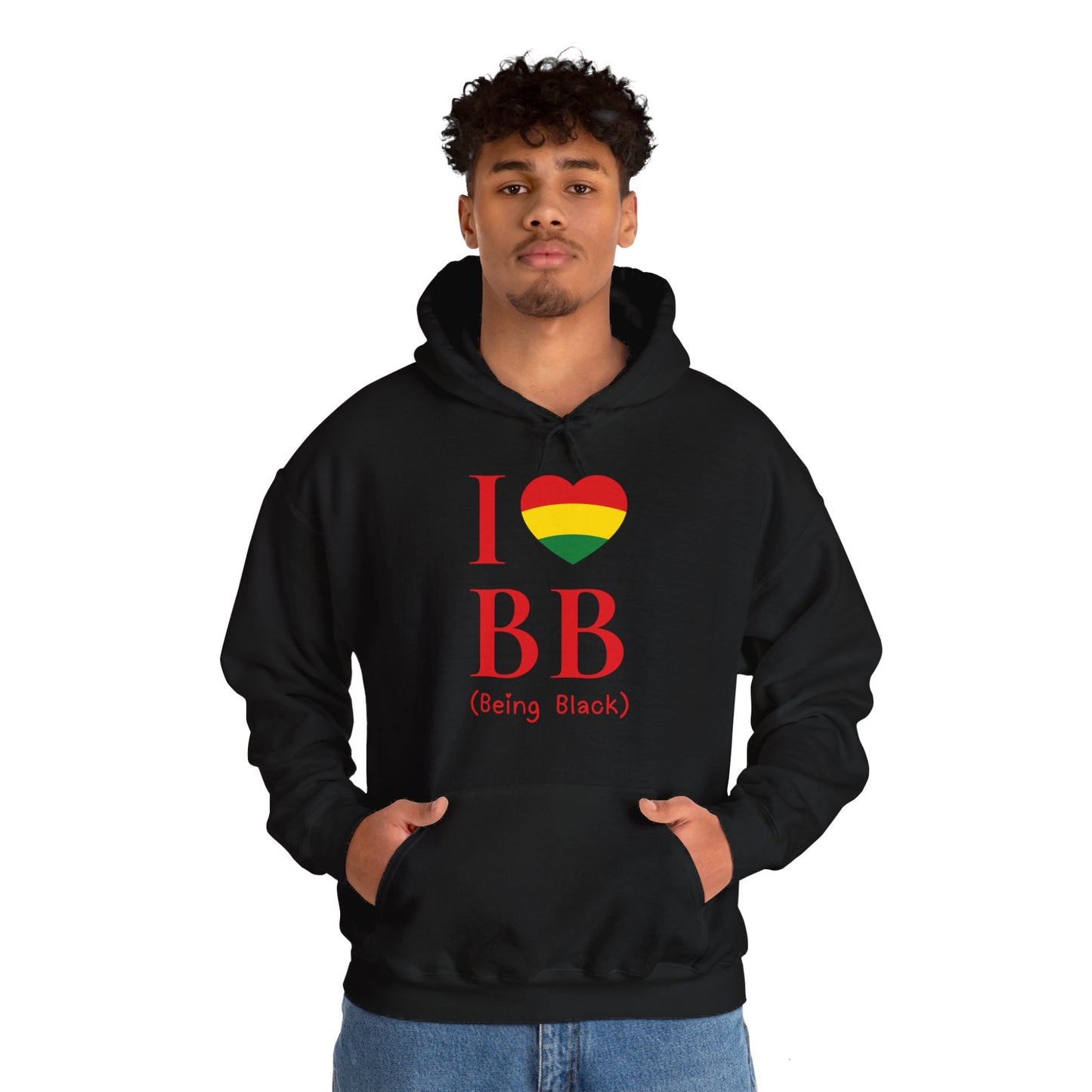 I Heart Being Black, red text, Hoodie