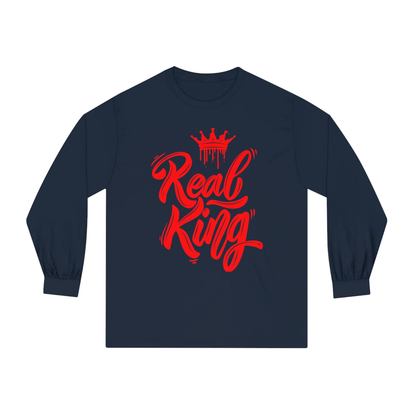 Real King, red text, Classic Long Sleeve T-Shirt