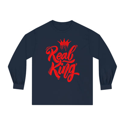 Real King, red text, Classic Long Sleeve T-Shirt