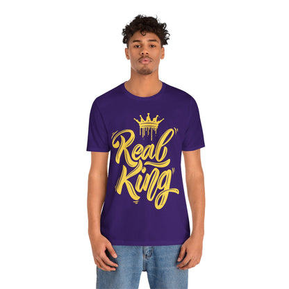 Real King, gold text, T-Shirt