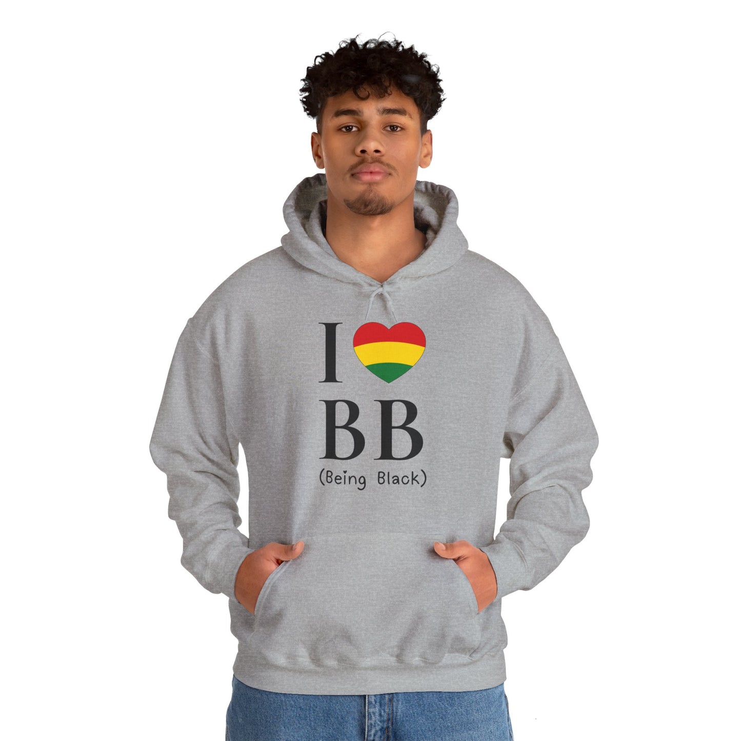 I Heart Being Black, black text, Hoodie