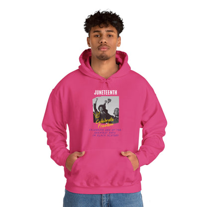 Juneteenth, Celebrate Freedom, white text, Hoodie