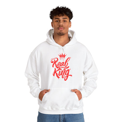 Real King, red text, Hoodie