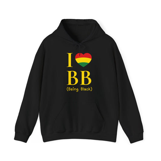 I Heart Being Black, gold text, Hoodie