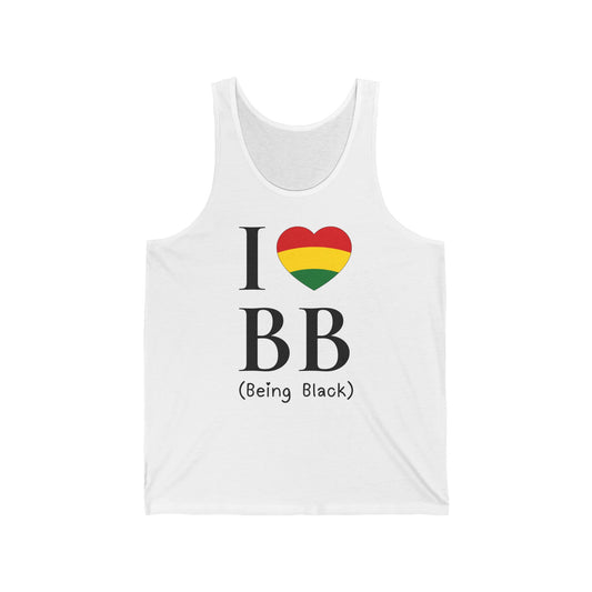 I Heart Being Black, black text, Tank Top