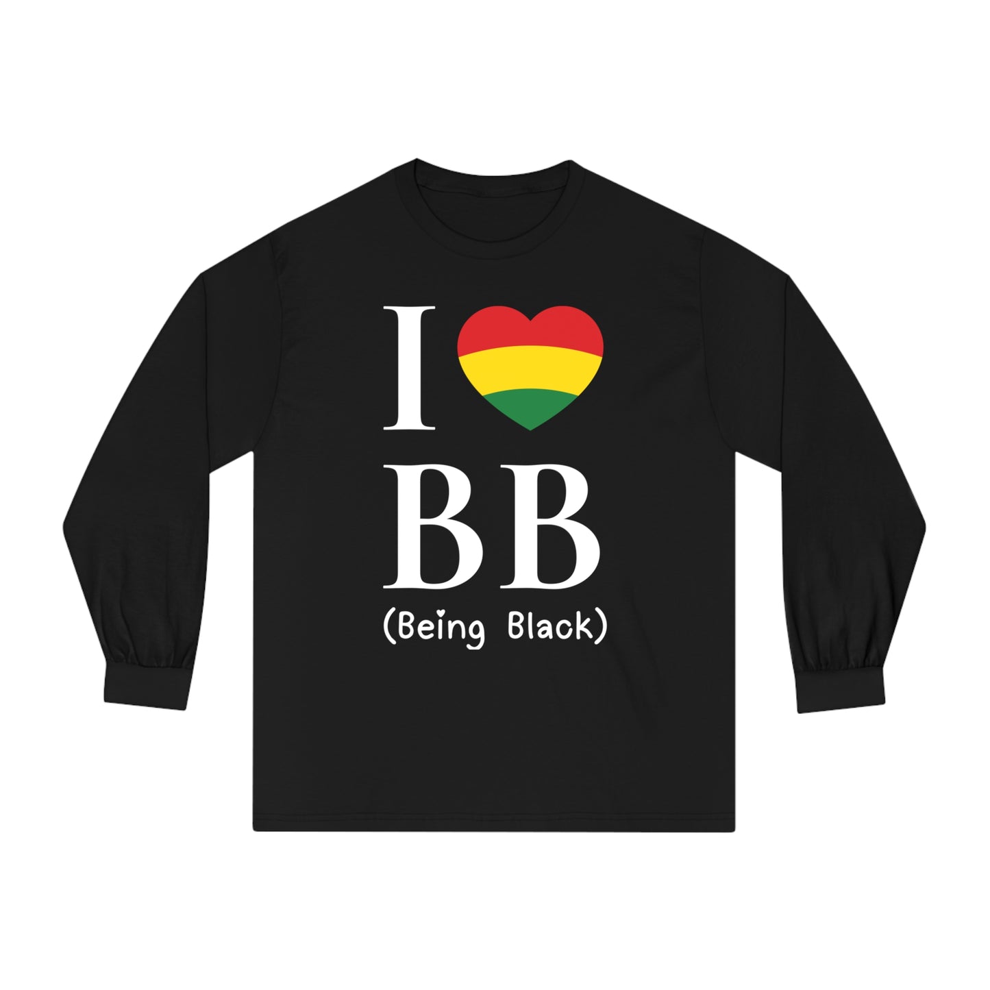 I Heart Being Black, white text, Long Sleeve T-Shirt