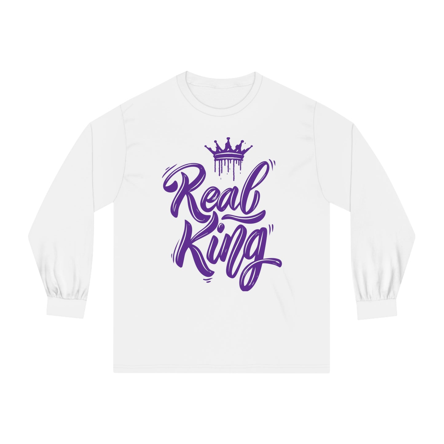 Real King, purple text, Classic Long Sleeve T-Shirt