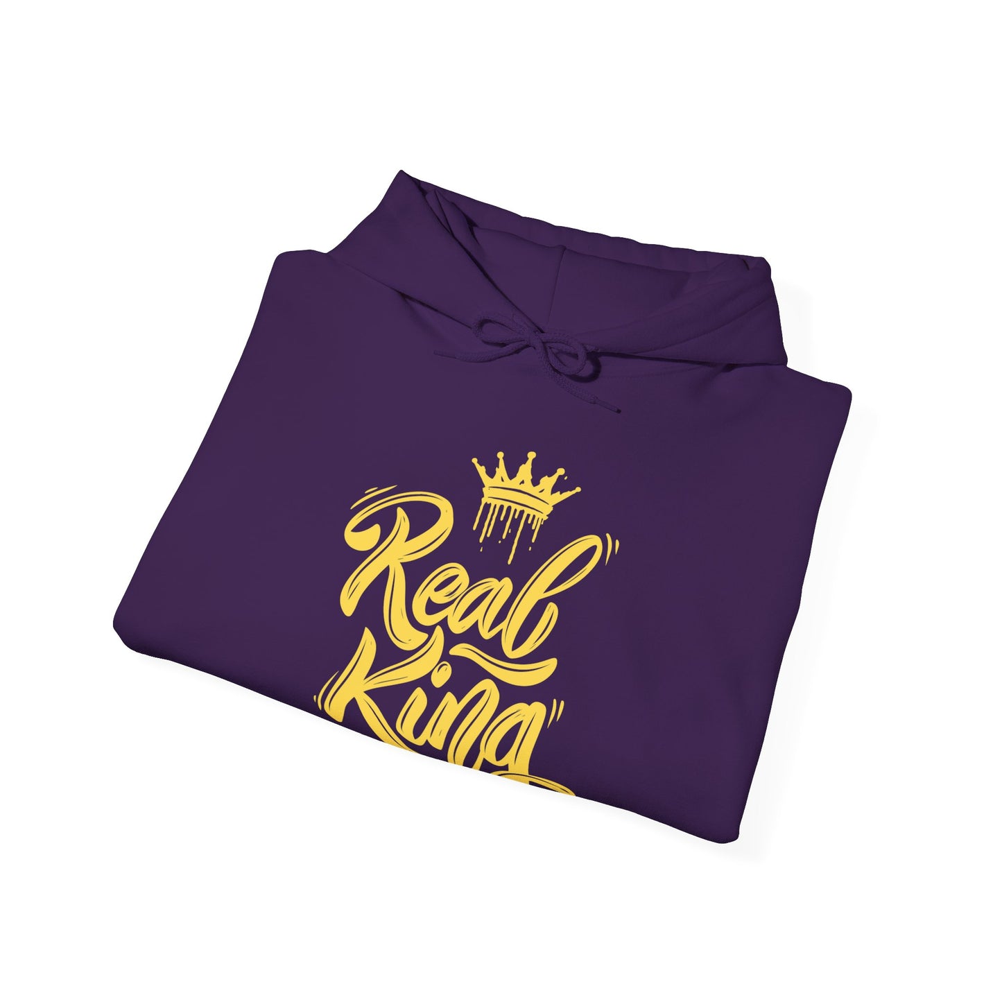 Real King, gold text, Hoodie