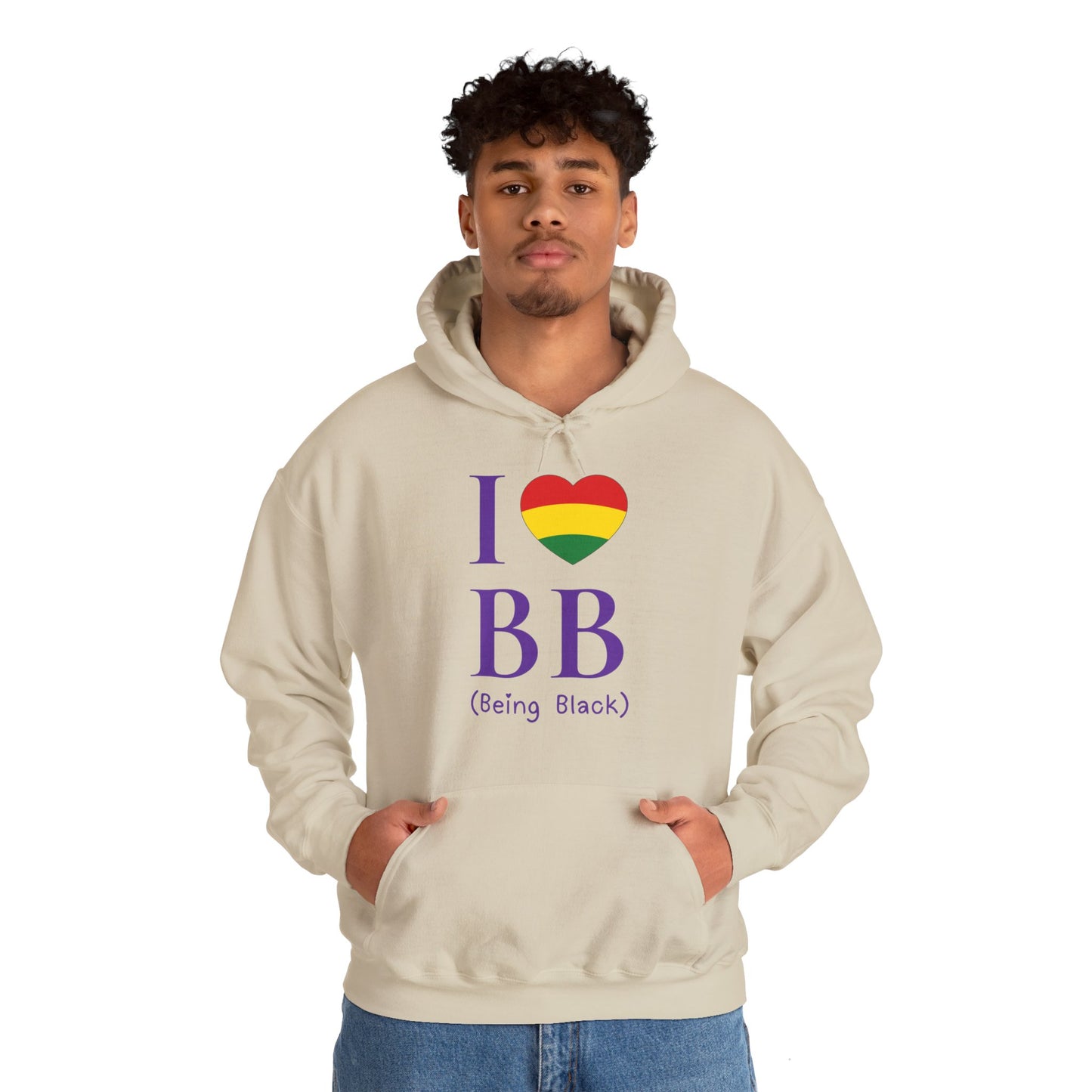 I Heart Being Black, purple text, Hoodie