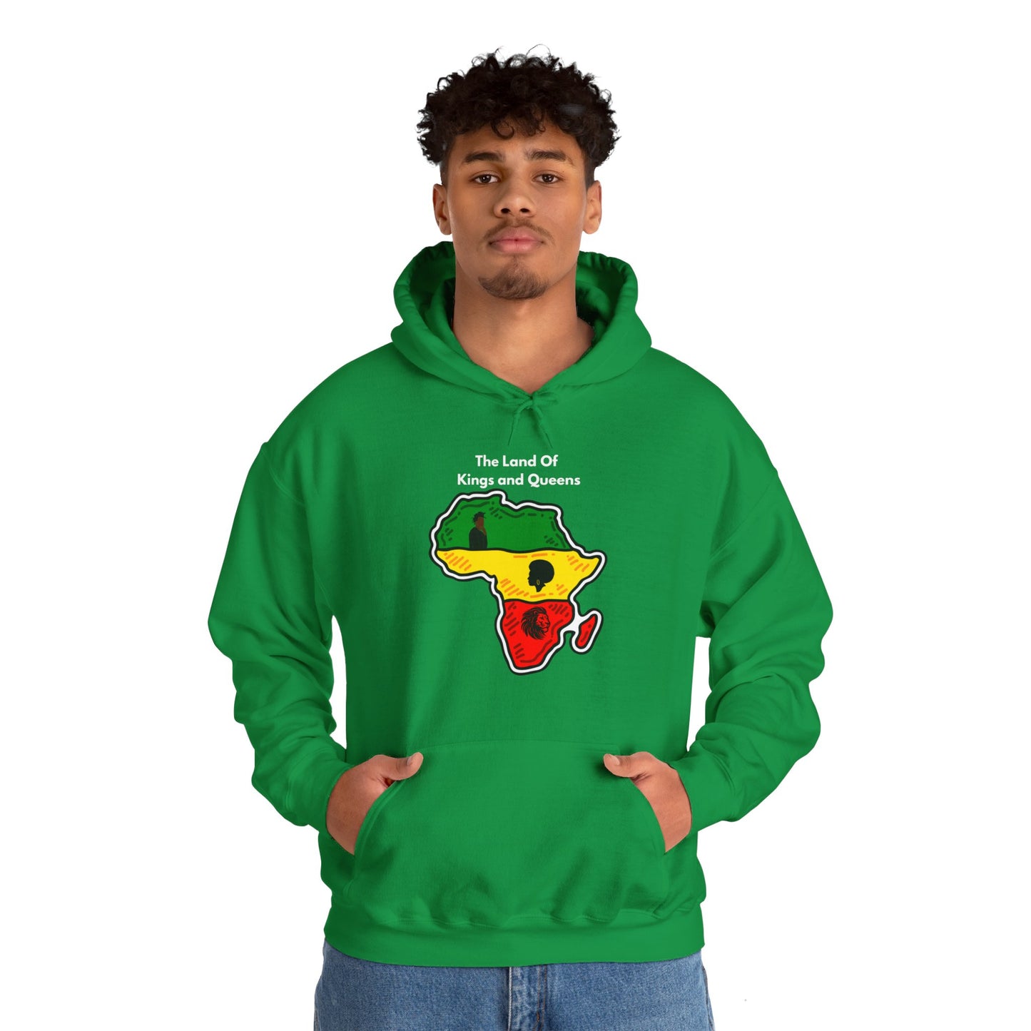 The Land Of King's and Queen's, white text, Hoodie