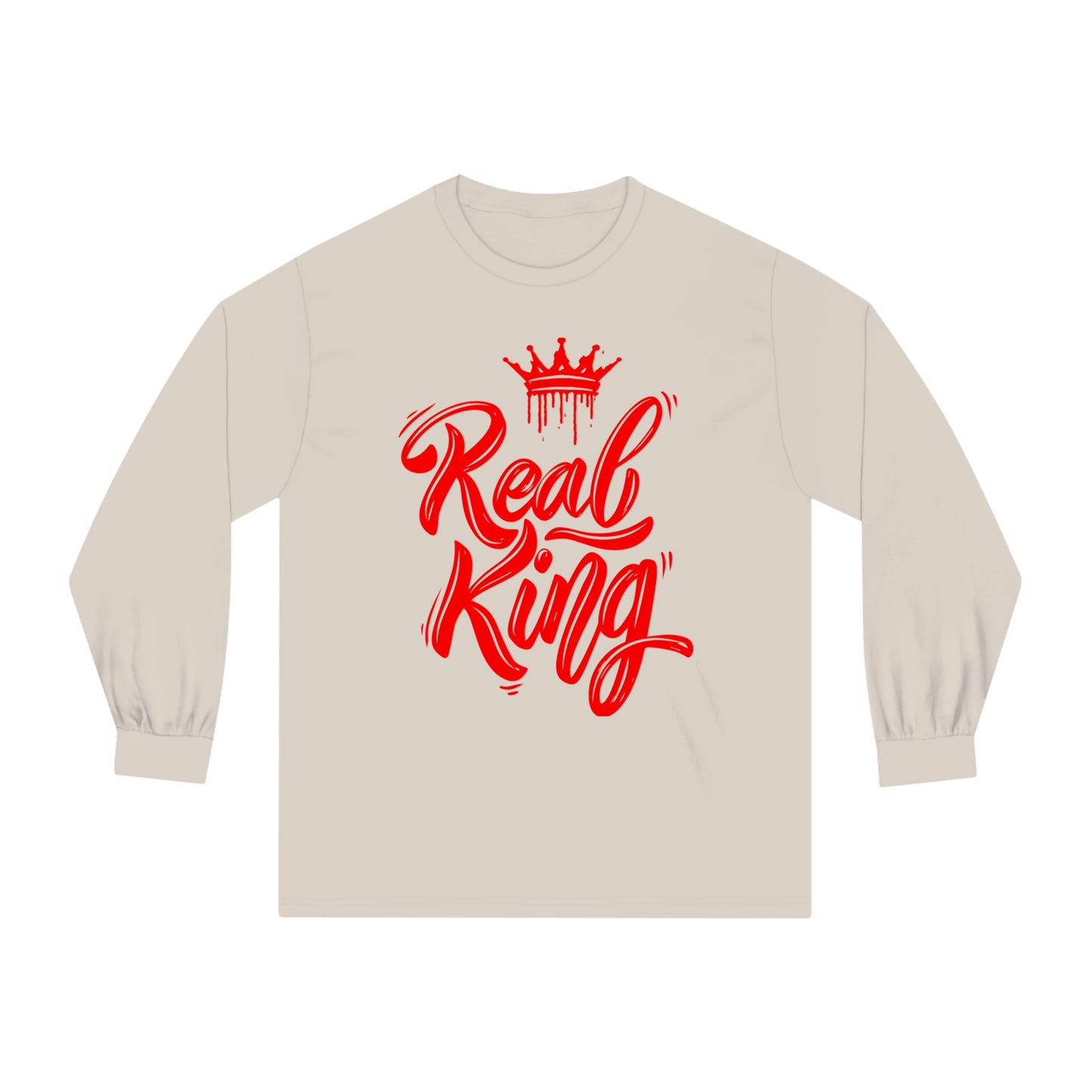 Real King, red text, Classic Long Sleeve T-Shirt