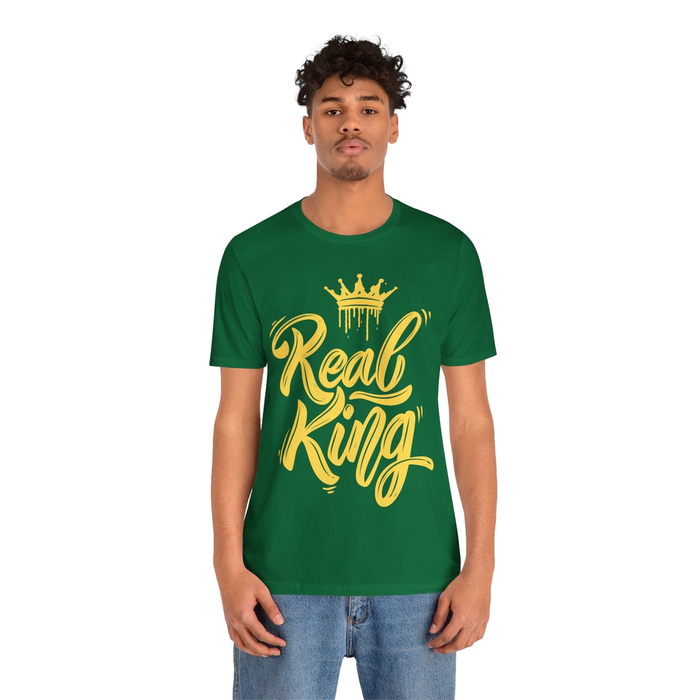 Real King, gold text, T-Shirt